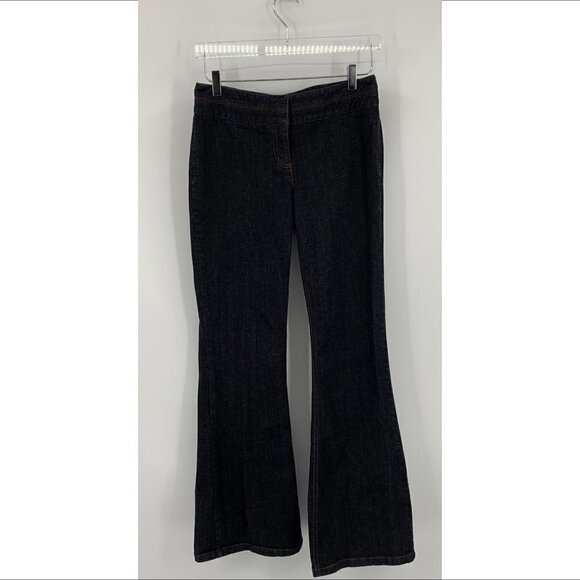 Classiques Entier Denim - Classiques Entier trouser jeans denim dark wash blue flared leg women 8